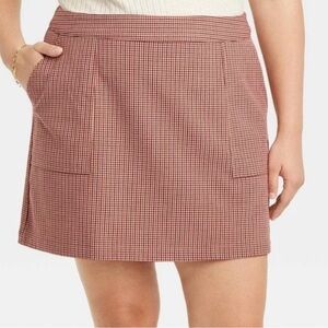 a new day Red Gingham Mini Skirt